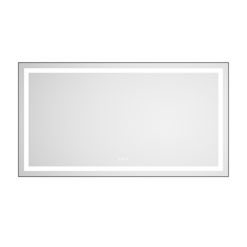 LED Bathroom Mirror with Front-lit, 3 Colors Temperature & Dimmable Light, 24" x 32", Matt Black