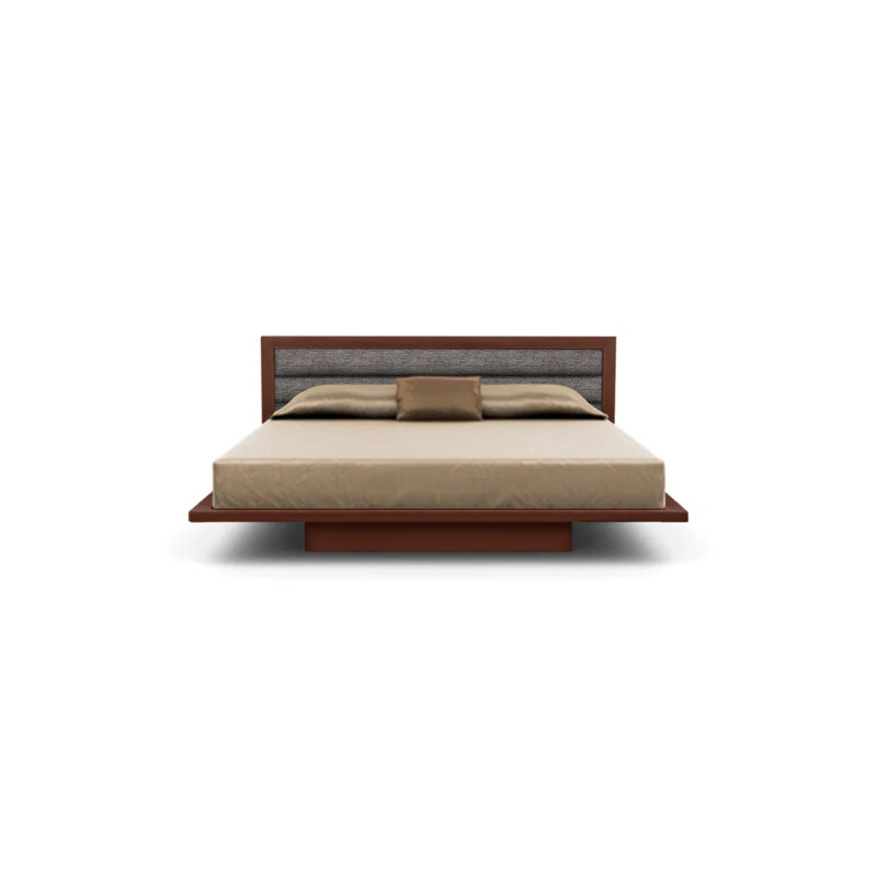 Moduluxe 29" Bed with Upholstered Headboard, California King, Cognac Cherry, Sterling Fabric