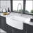 White Farmhouse Sink - Kitchen Sink Ceramic Arch Edge Apron Front Single Bowl Farm Kitchen Sinks