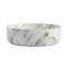 Ceramic Round Above Counter Bathroom Sink Art Basin, White Background With Golden Lines-58419731