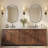 Contemporary Wavy Oval Scalloped Bathroom Vanity Mirror | Stainless Steel Frame-172669901-197453023