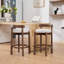 Ensemble de 2 tabourets de comptoir pivotants pour îlot de cuisine - Chaises de bar modernes de style Mid-Century avec dossier, assise de 26 pouces de hauteur, structure en bois massif et revêtement en lin doux