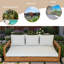 Canapé de patio 3 places avec coussin plus épais, coussins moelleux, coussins de pieds réglables et housses de coussin amovibles-182235226