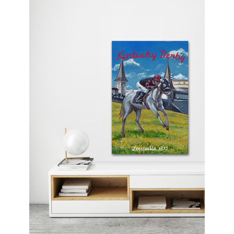Kentucky Derby 1875, reproduction d'art sur toile tendue, H 12 po x l 8 po x P 1,5 po