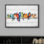 "Watercolor Row of Birds On A Wire, impression sur toile, oiseau coloré et fantaisiste, art moderne" sur-98179662-98179664