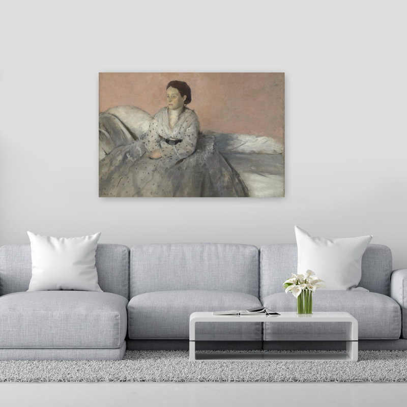 Madame René De Gas, 1872-1873, portrait abstrait impressionniste contemporain, estampe murale, H 40 po x l 60 po