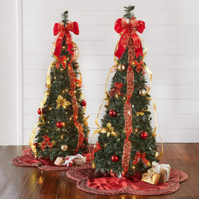 Fully Decorated Pre-Lit 41/2' Pop-Up Christmas Tree - Plaid