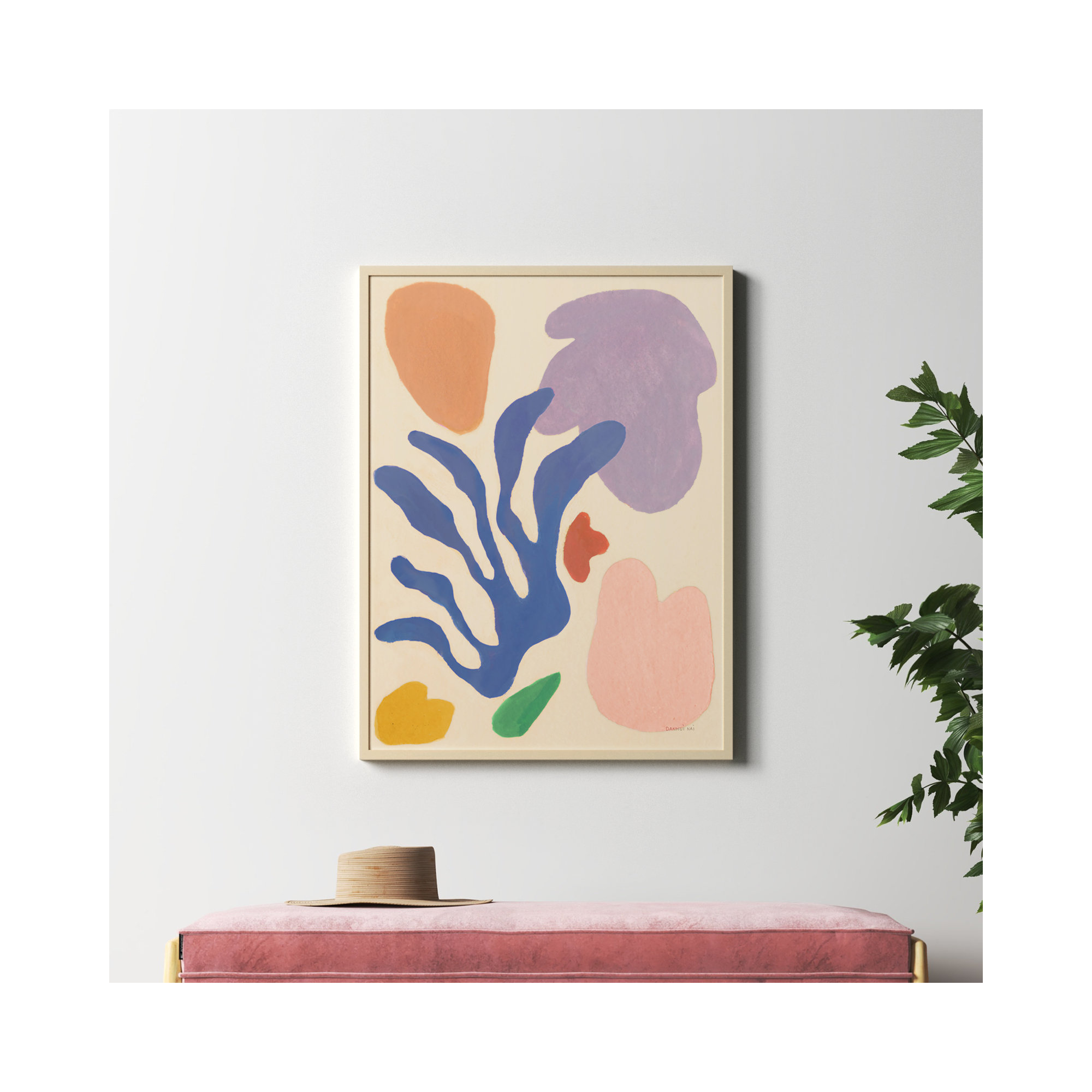 Honoring Matisse Warm by Danhui Nai, Brown, 41" H x 31" W x 1" D