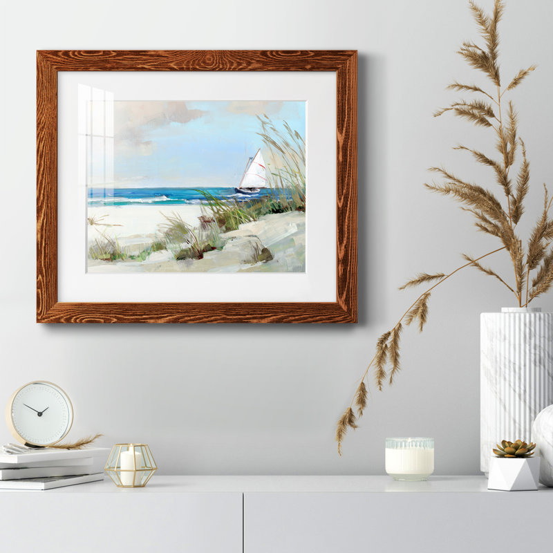 Brise de midi - Peinture encadrée, H 20 po x l 17 po x P 1,5 po, Cadre en érable