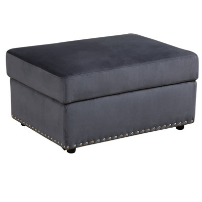 Artisan Dark Grey Microfiber Smooth Soft Ottoman