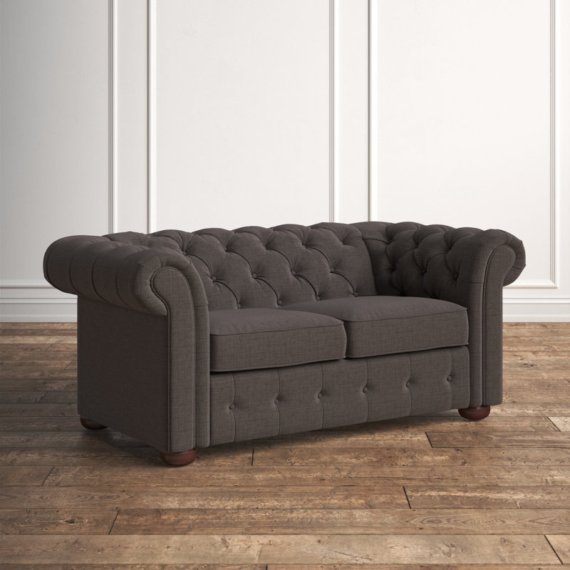 Huskins Upholstered 68.4'' Loveseat, Heathered Dark Gray Linen
