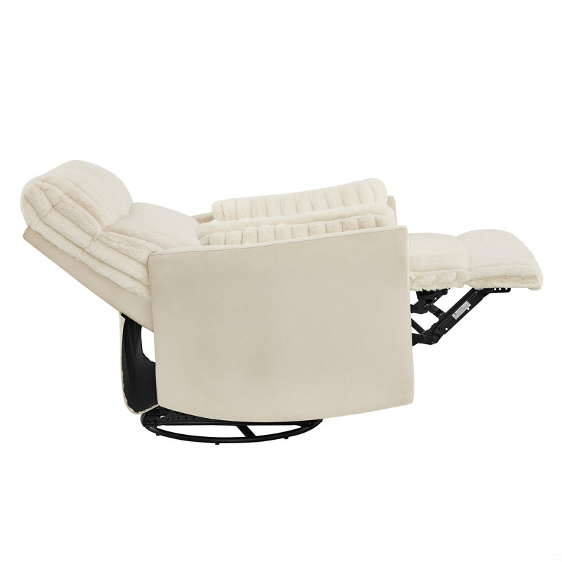 Fauteuil inclinable manuel en velours côtelé