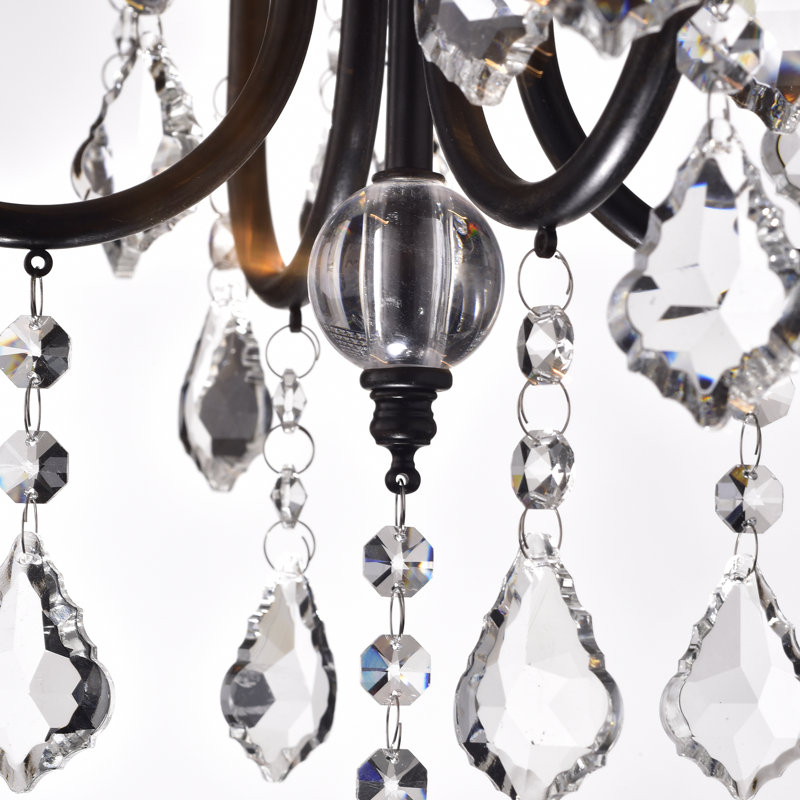 Dawone 4 - Light Glass Dimmable Drum Chandelier, Brownish Black