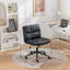 Chaise pivotante ajustable avec siège large, cuir synthétique de première qualité et structure en fer durable pour le bureau et la maison-1028113996
