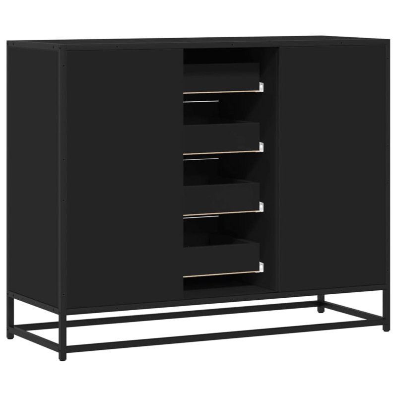 Sideboard 92X35x76 Cm Engineered Wood, Black