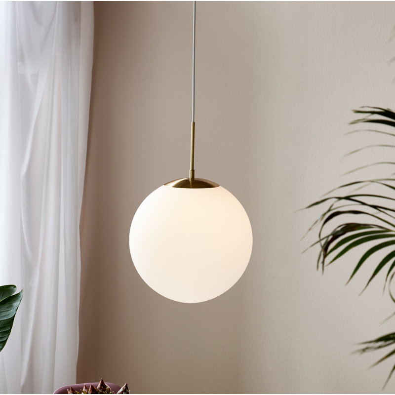 Grant 1 - Light Brass Dome Pendant, 235cm H x 35cm W x 35cm D