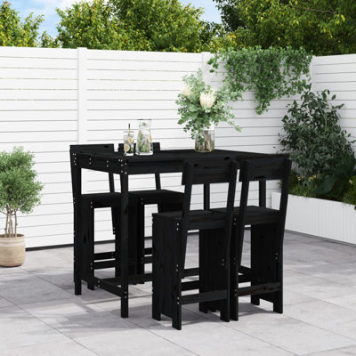 Avital Brayden Studio Bar Set with Wood Frame and Solid Wood Outer Material
