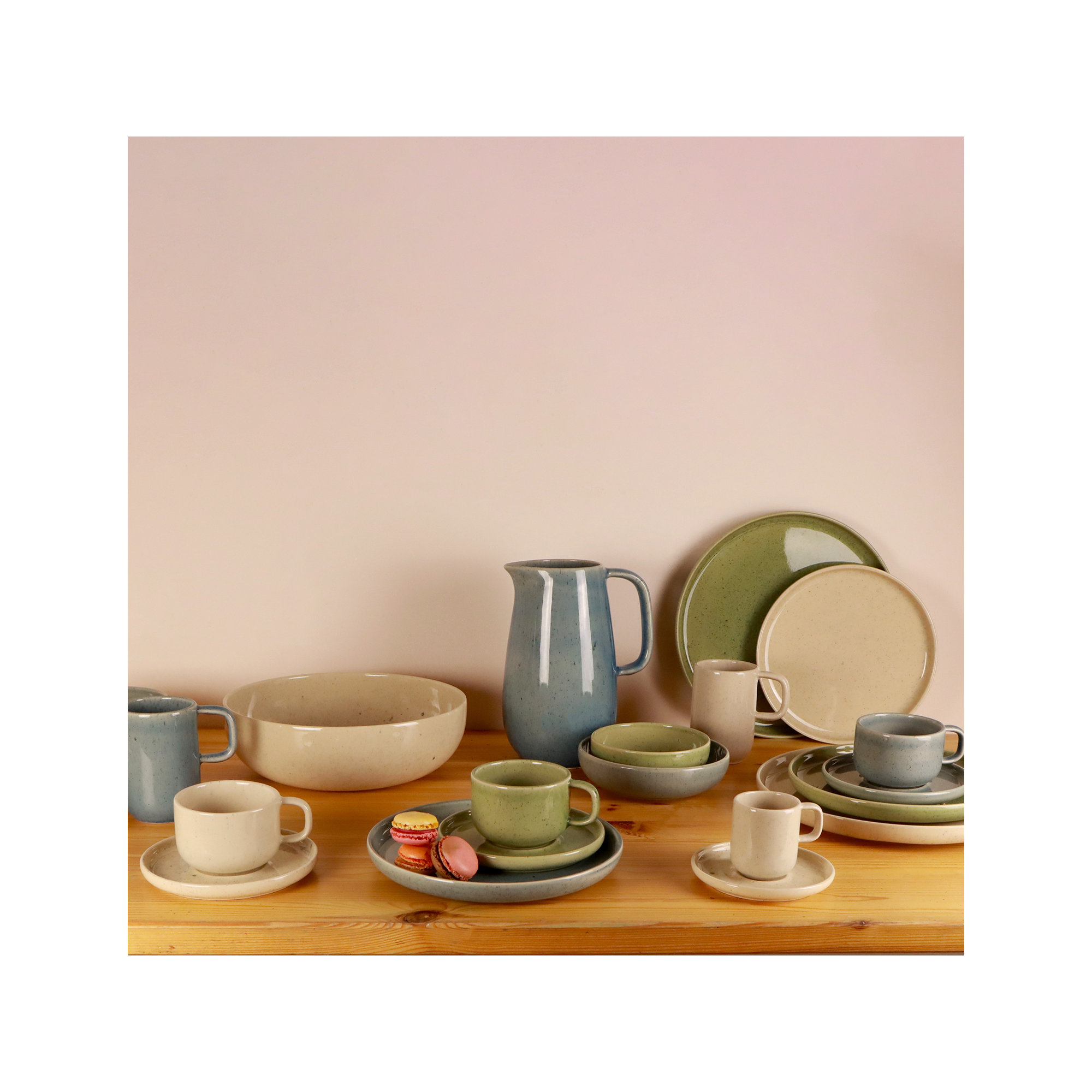 Benagil Commercial Dishwasher Safe 8'' Stoneware Salad Or Dessert Plate , Set of 4, Beige