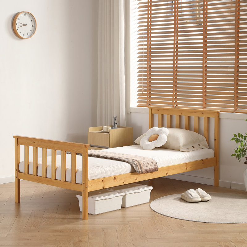 Shane Solid Wood Bed, Single (3'), Caramel