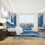 Blue Geometric S Curve - Ensemble de housse de couette transitionnelle moderne - Polyester en microfibre-38758658