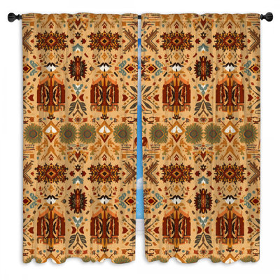 Southwestern Pattern Tapestry Window Curtains Southwestern Sheer & Room Darkening - 2 Panels