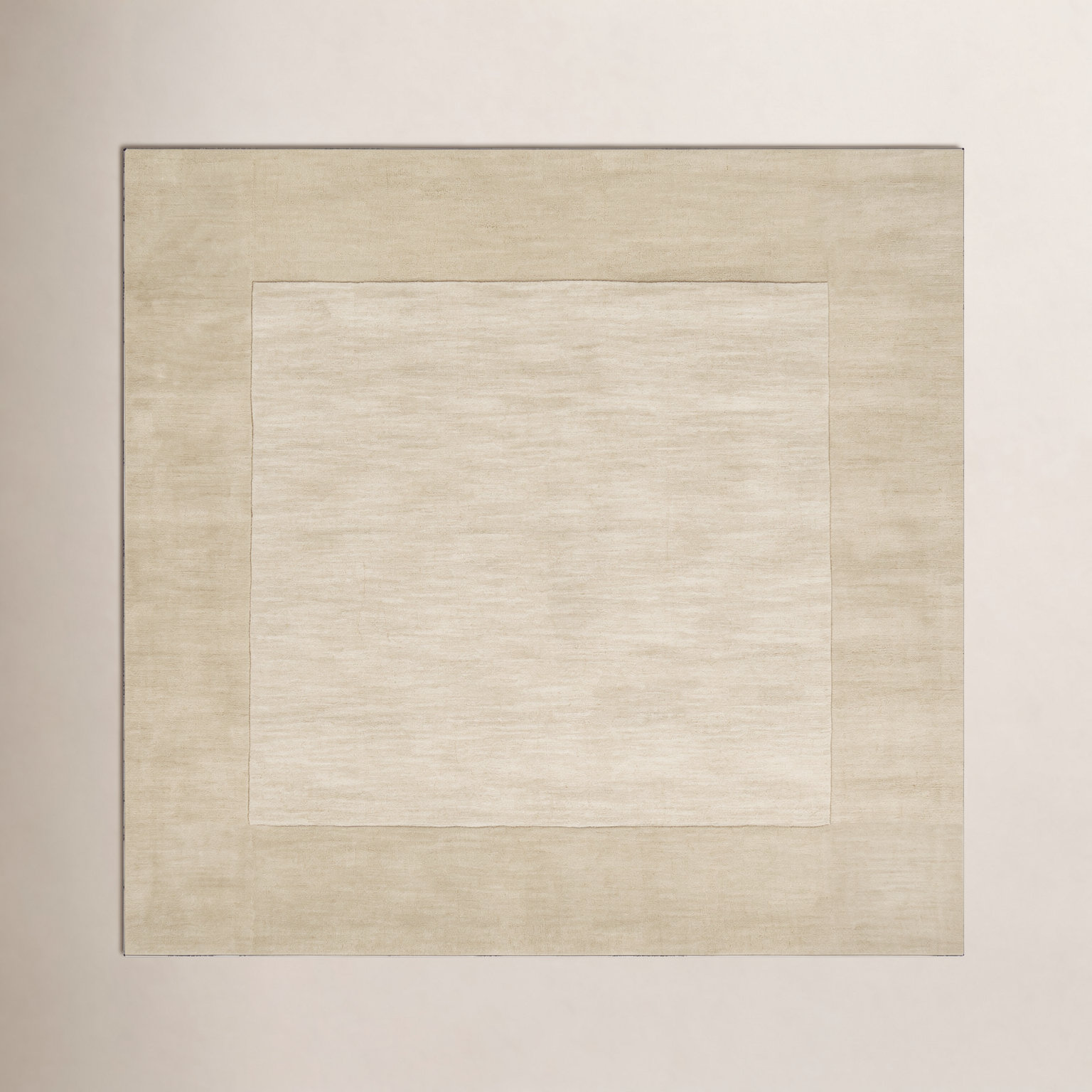 Dolma Khaki Beige Hand-Woven Wool Rug, Square 9'9"