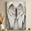 Ailes d'ange blanches - Tableau imprimé sur toile tendue sur châssis, 91 cm (H) x 61 cm (L), prêt à accrocher pour une chambre, un salon ou un coin prière.