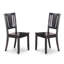 Ensemble de table de cuisine 3 pièces pour petits espaces comprenant une table de salle à manger ronde avec Dropleaf et 2 chaises en bois massif, noir-1873893130-1857625714