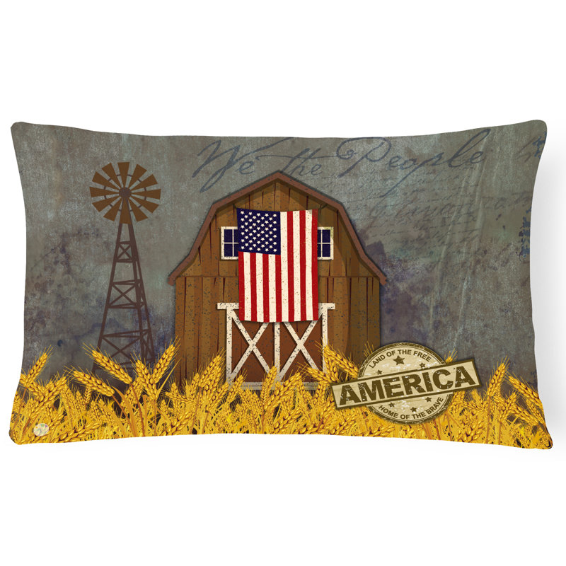  Coussin intérieur / extérieur Patriotic Barn Land of America