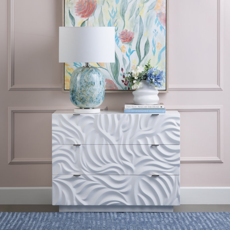 Commode d'appoint blanche 3 tiroirs