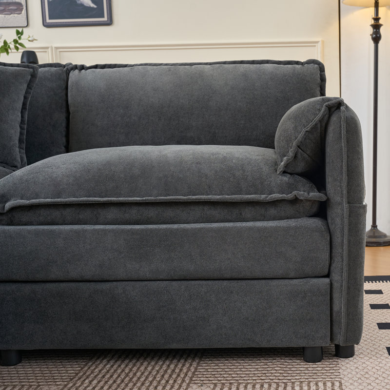 "Ensemble de canapé modulaire fixe 2 pièces - Canapé moelleux à assise profonde et moderne, prêt à l'emploi pour le salon et le petit appartement"