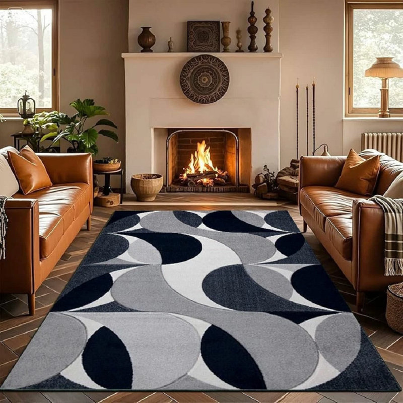Geometric Indoor / Outdoor Area Rug, Rectangle 60 x 110 cm