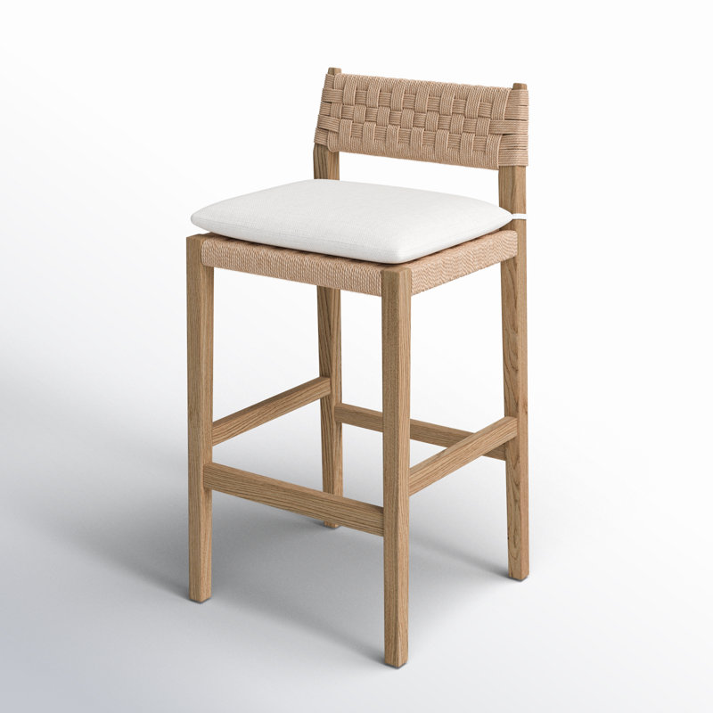Mallory Counter Stool - Modern Oak & Woven Design
