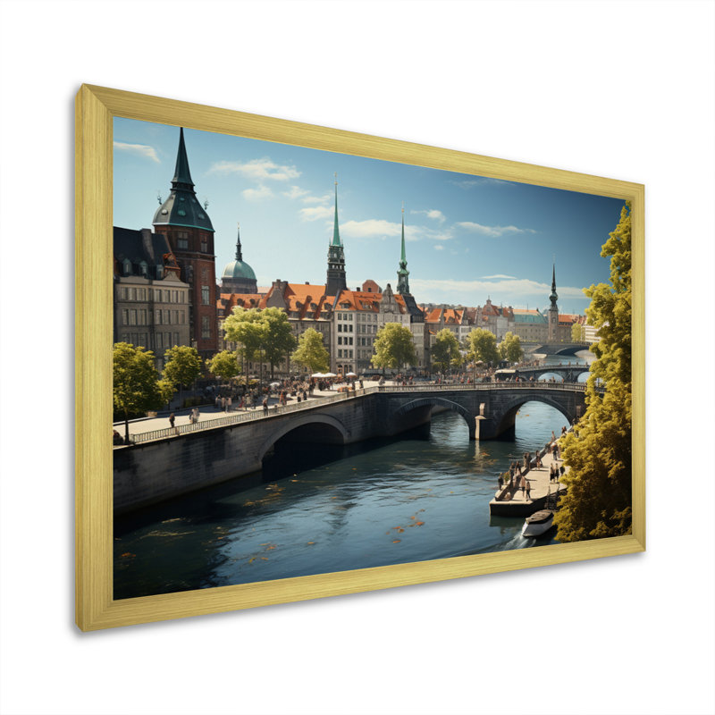 Copenhague, Danemark, Canal City I - impressions sur toile de paysages urbains, H 34 po x l 44 po x P 1,5 po