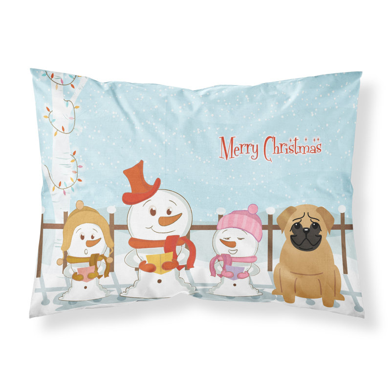 Taie d'oreiller Merry Christmas Merry Christmas, Carlin brun et choristes
