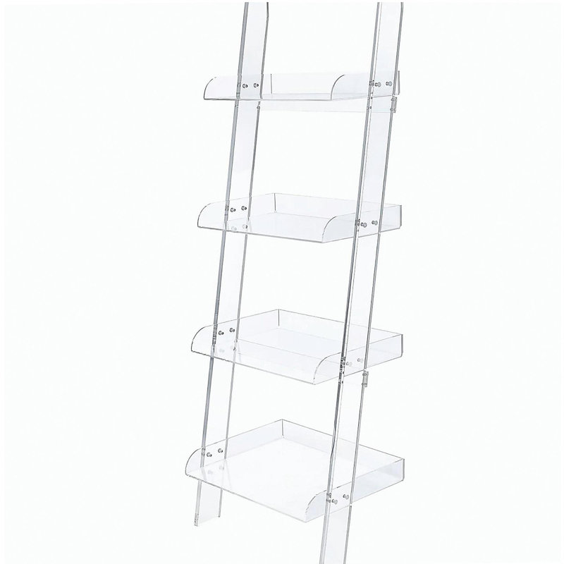 Bibliothèque transparente en acrylique trapézoïdale