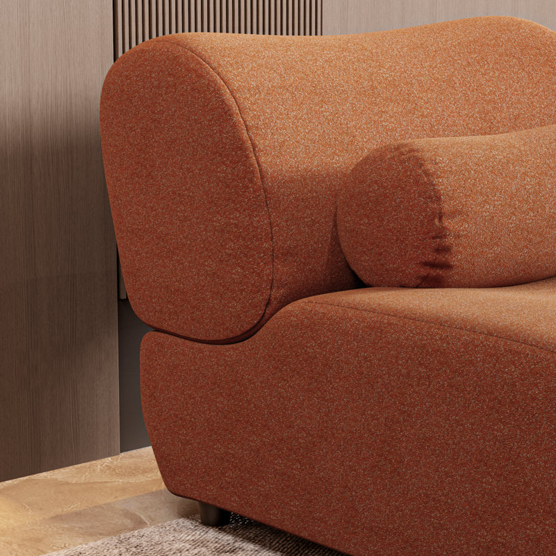 Canapé de salon modulaire en chenille Boneless, Orange
