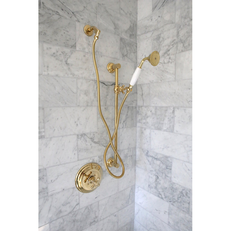 Kingston Brass Vintage 59-Inch Stainless Steel Shower Hose, Polished Brass