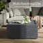 Table basse 28 po d'intérieur / carré moderne en béton, pour salon, gris foncé-1842750332
