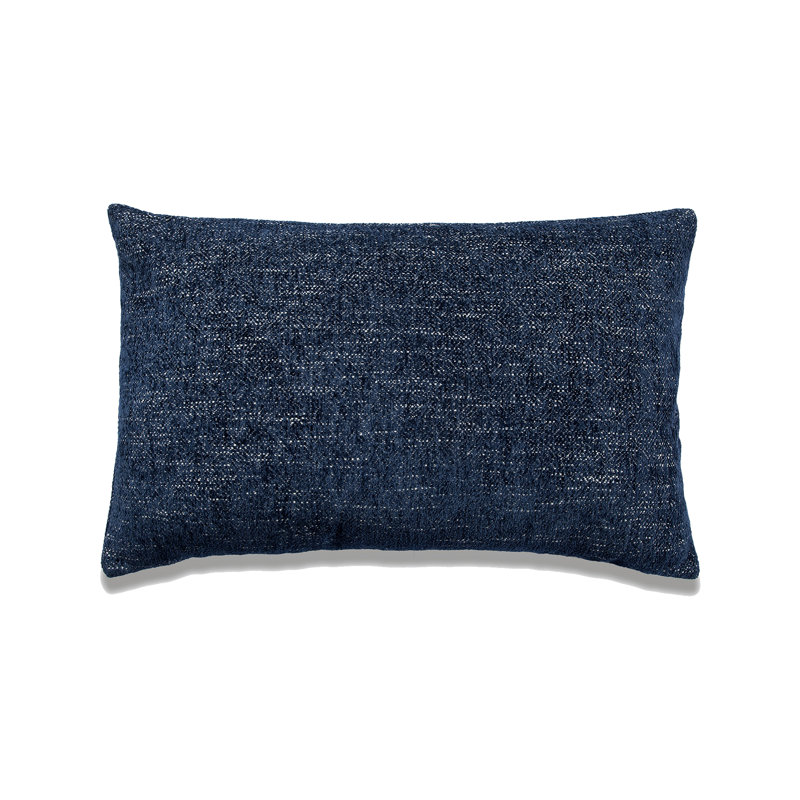 Housse de coussin rectangulaire en polyester , Polyester/ Bourre en polyester, Bleu marine, H 12 po x l 20 po