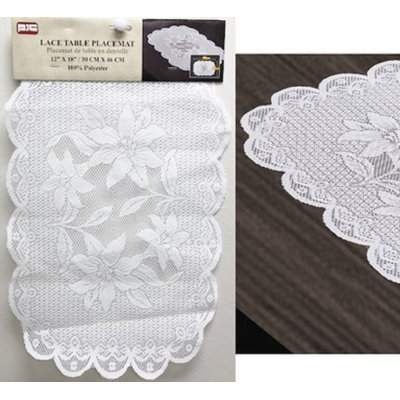 (12x18") Lace Table Doily-White