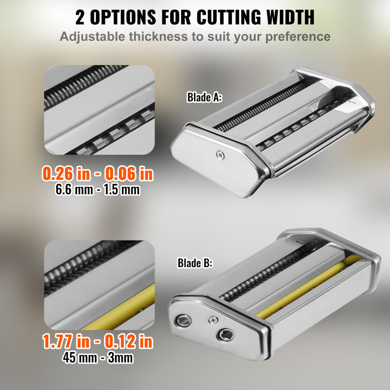 Pasta Maker Machine, 9 Adjustable Thickness Settings Noodles Maker, Stainless Steel Noodle Rollers and Cutter, Manual Hand Press, Pasta Making Kitchen Tool Kit, Perfect for Spaghetti Lasagna
