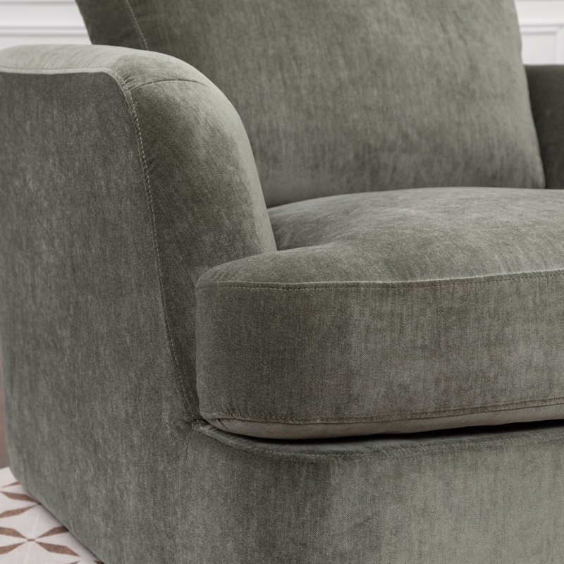 Fauteuil d'appoint en velours Alameda, Velours genévrier