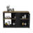 Kitchen Island With Large Top Surface, Double Door Cabinet, And Open Shelves Black / Macadamia-1085616174