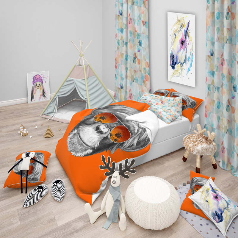Ensemble de housse de couette tropical, Housse de couette double / grand + 2 taies
