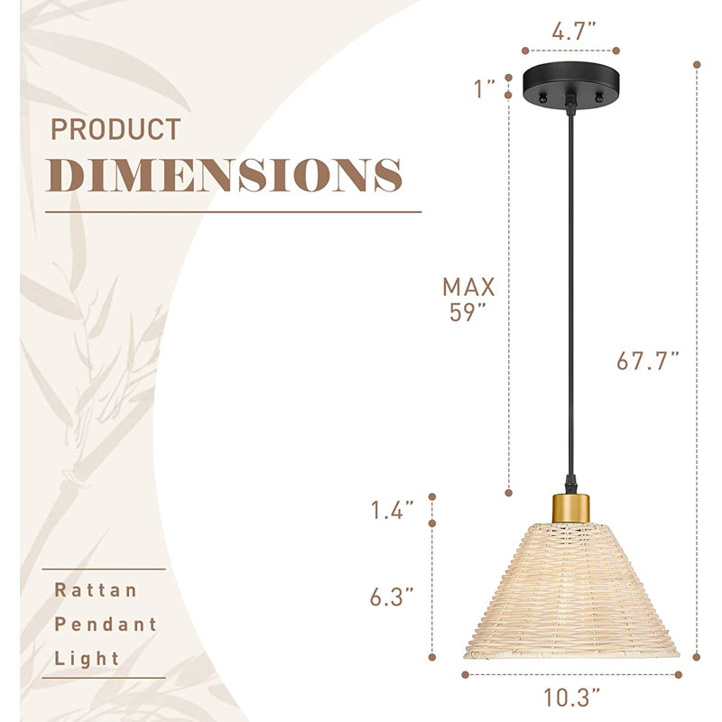 Luminaire suspendu cône 1 lumière Barbados