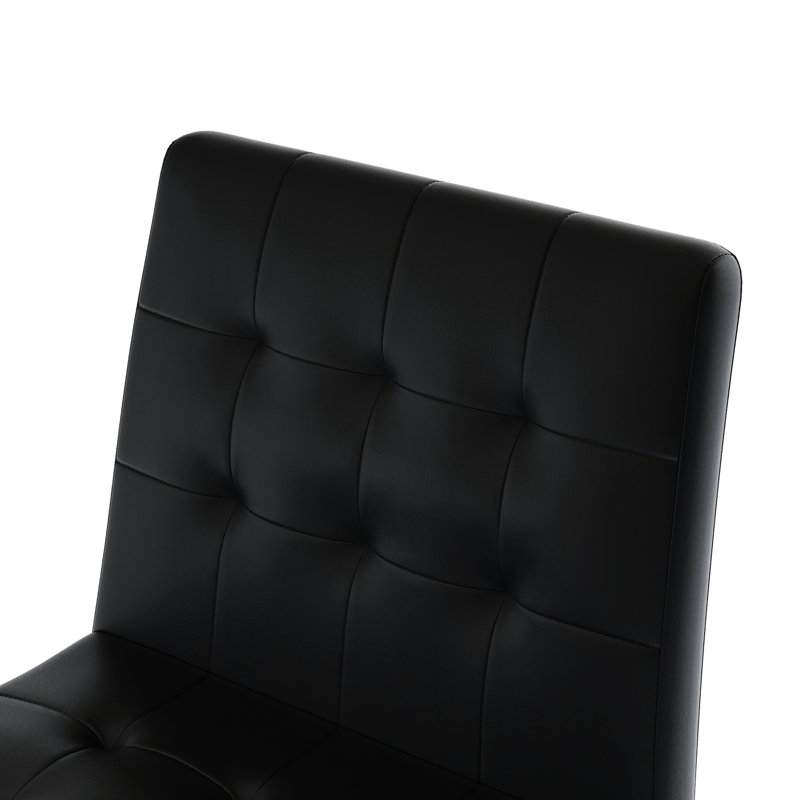 Chaise de bar moderne en polyuréthane noir avec pieds en métal, siège confortable, idéal pour le café, chaise à 2 pieds, restaurant et bar à éponge épaisse