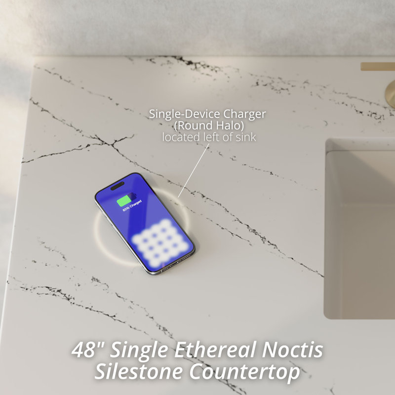 Lorelai 48'' W Single Vanity, Ethereal Noctis, Black Onyx