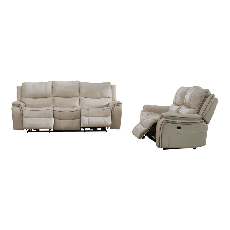 Ensemble de canapé inclinable manuel Virtyt, Polyester beige, 2 pièces