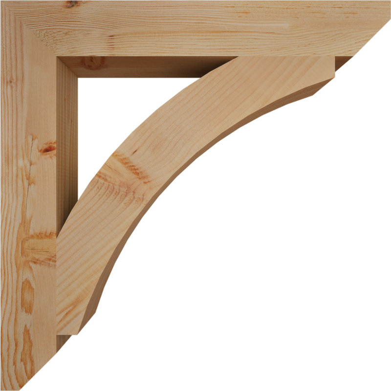 Support en bois / corbeau, Sapin de Douglas, H 28 po x l 3,5 po x P 28 po